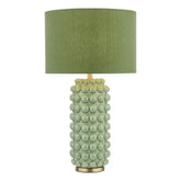 Etzel Table Lamp Green Satin Brass With Shade dar Lighting